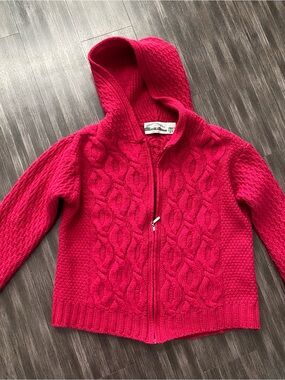 Aran Crafts Irish  Merino Wool Knit Zip Sweater/cardigan made in Ireland